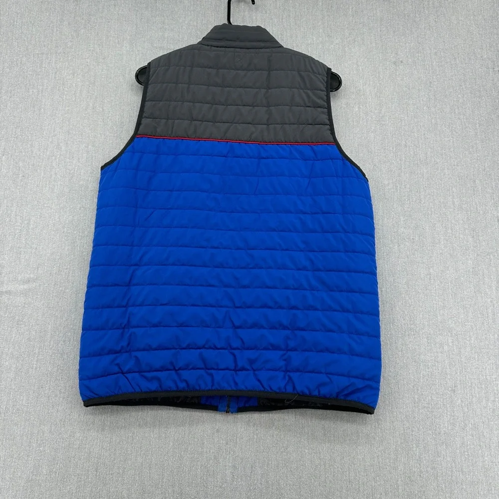 Kansas Jayhawks Puffer Vest Mens Medium Blue Colosseum Full Zip Colorblock NCAA